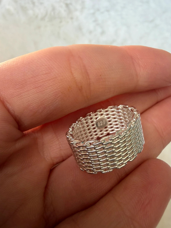 Amazing chain ring, size K, 925 sterling silver#148