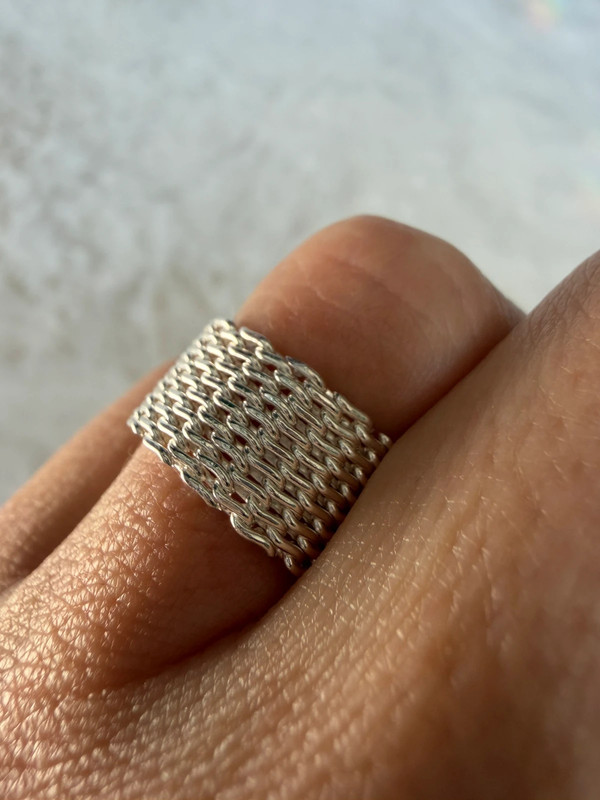 Amazing chain ring, size K, 925 sterling silver#148