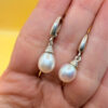 Treated Freshwater Cultured Baroque Pearl sterling silver earrings #148