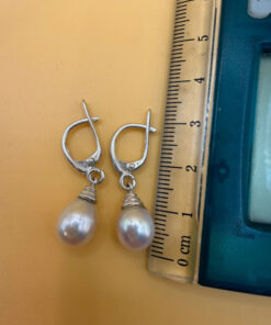 Treated Freshwater Cultured Baroque Pearl sterling silver earrings