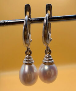 Treated Freshwater Cultured Baroque Pearl sterling silver earrings #148
