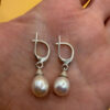 Treated Freshwater Cultured Baroque Pearl sterling silver earrings #148