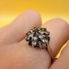 Vintage Silver Natural Garnet, Spinel,Citrine Cluster Ring by Wyatt & Green, Size O #144