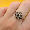 Vintage Silver Natural Garnet, Spinel,Citrine Cluster Ring by Wyatt & Green, Size O #144