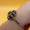 Vintage Silver Natural Garnet, Spinel,Citrine Cluster Ring by Wyatt & Green, Size O #144
