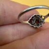 Vintage Silver Natural Garnet, Spinel,Citrine Cluster Ring by Wyatt & Green, Size O #144