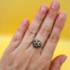 Vintage Silver Natural Garnet, Spinel,Citrine Cluster Ring by Wyatt & Green, Size O #144