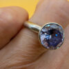 Silver ring with synthetic spinel, lilac color, size J.#119