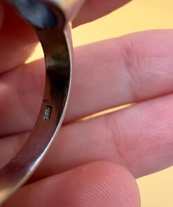 Silver ring with synthetic spinel, lilac color, size J