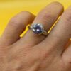 Silver ring with synthetic spinel, lilac color, size J.#119