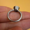 Silver ring with synthetic spinel, lilac color, size J.#119