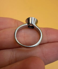 Silver ring with synthetic spinel, lilac color, size J