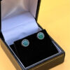 Vintage sterling silver earrings with jadeite, tested#119