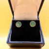 Vintage sterling silver earrings with jadeite, tested#119