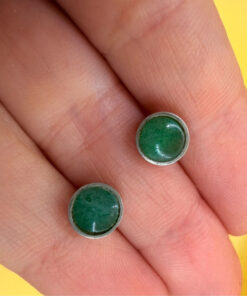 Vintage sterling silver earrings with jadeite, tested