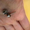 Vintage sterling silver earrings with jadeite, tested#119
