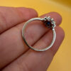 Silver ring with blue and clear cubic zirconia, size O.#119