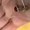 Vintage Whitney Kelly Round Stud Earrings in Silver and Cognac Amber