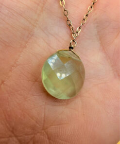 Natural tourmaline, 925 sterling silver chain, vintage 1960s, gold-plated #26