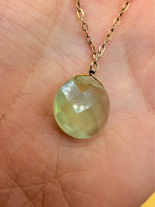 Natural tourmaline, 925 sterling silver chain, vintage 1960s, gold-plated #26