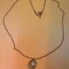 Natural tourmaline, 925 sterling silver chain, vintage 1960s, gold-plated #26
