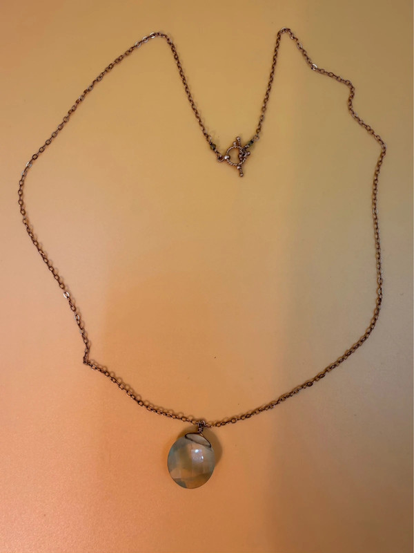 Natural tourmaline, 925 sterling silver chain, vintage 1960s, gold-plated #26