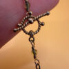 Natural tourmaline, 925 sterling silver chain, vintage 1960s, gold-plated #26