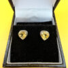 Vintage sterling silver stud earrings with natural citrine #118