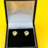 Vintage sterling silver stud earrings with natural citrine #118