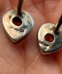 Vintage sterling silver stud earrings with natural citrine