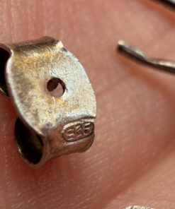 Vintage sterling silver stud earrings with natural citrine