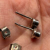 Vintage sterling silver stud earrings with natural citrine #118