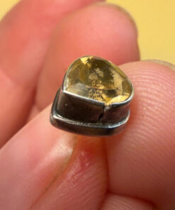 Vintage sterling silver stud earrings with natural citrine