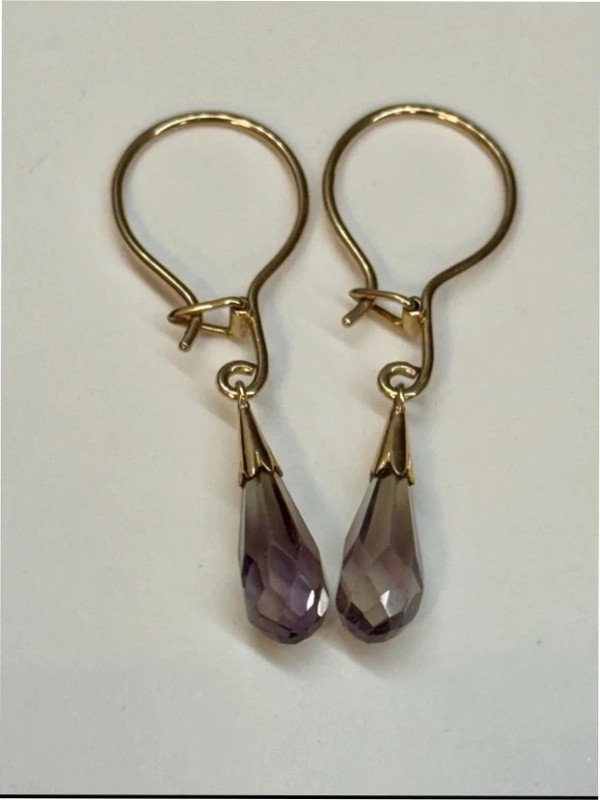 Vintage 14K Gold Earrings with Rare Natural Alexandrite