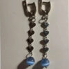 Blue Cat's Eye Gemstone earrings, silver 925#