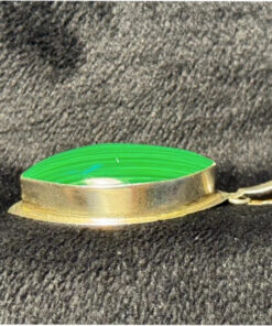 Malachite sterling silver 925 silver amulet pendant.