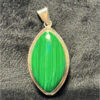 Malachite sterling silver 925 silver amulet pendant.