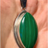 Malachite sterling silver 925 silver amulet pendant.