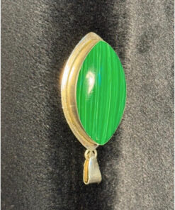 Malachite sterling silver 925 silver amulet pendant