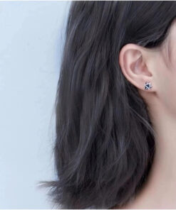 Sterling Silver Articulated Triangle Stud Earrings.
