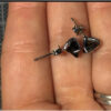 Sterling Silver Articulated Triangle Stud Earrings.