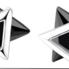 Sterling Silver Articulated Triangle Stud Earrings.
