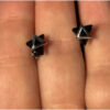 Sterling Silver Articulated Triangle Stud Earrings.