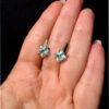 14k Gold earrings with natural topaz