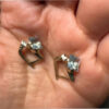 14k Gold earrings with natural topaz