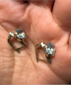 14k Gold earrings with natural topaz