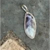Natural amethyst pendant in sterling silver