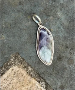 Natural amethyst pendant in sterling silver
