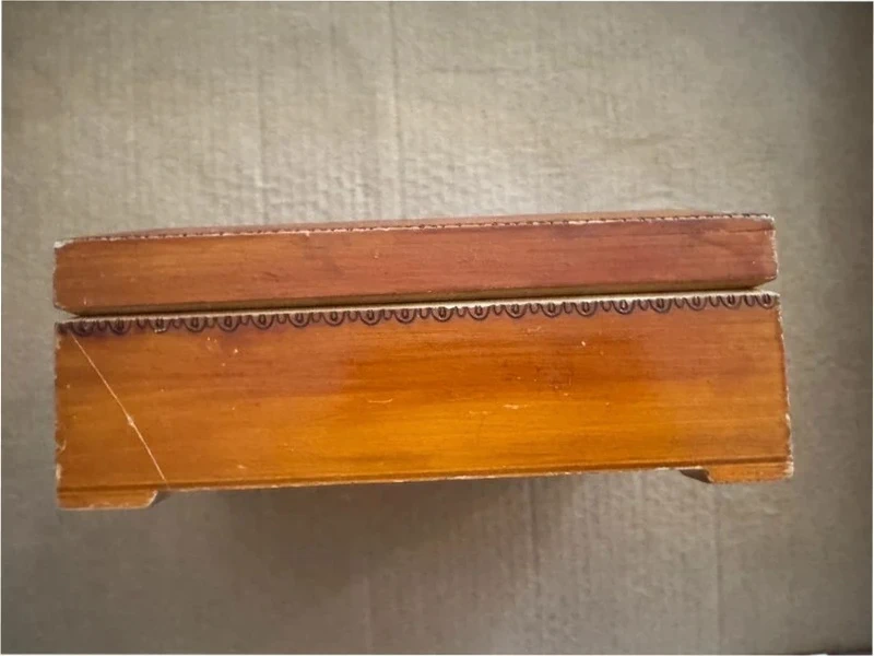 Vintage Russian Traditional Wooden Jewelry Box