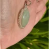 Prehnite Gemstone Sterling Silver Plated Pendant